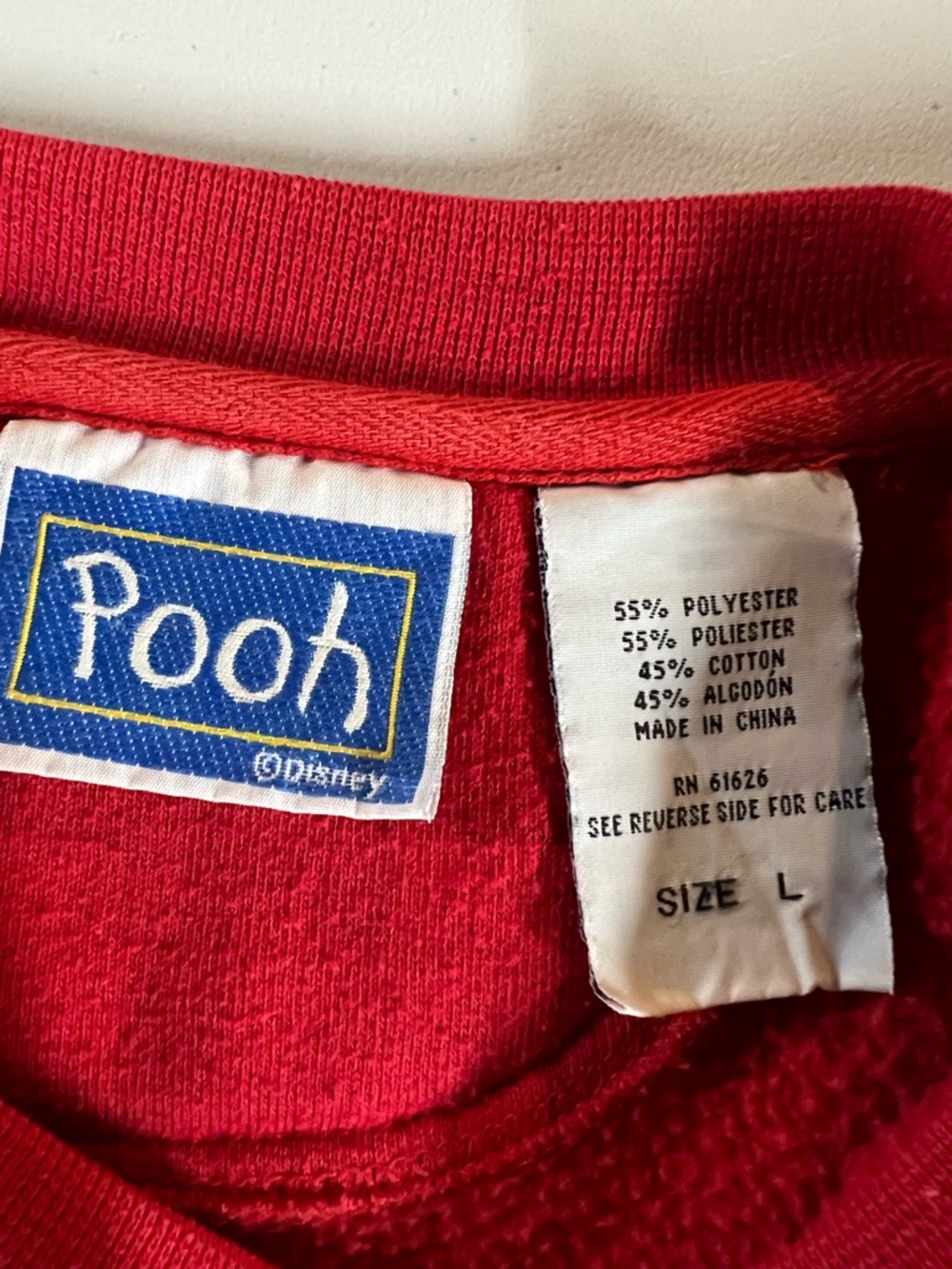 Vintage Disney Winnie the Pooh Embroidered Fall Leaves Sweatshirt Womens Large - Picture 4 of 8